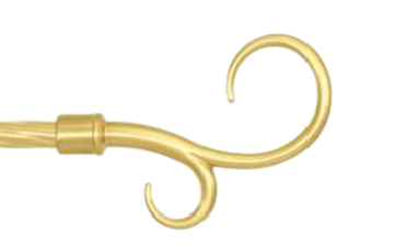 картинка Гак Подвійний 16 мм, Золото Матове от магазина Карнизы